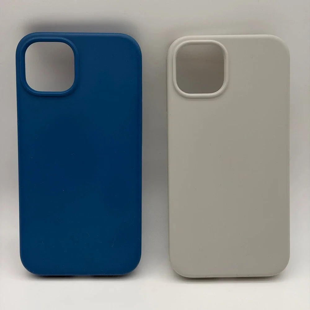 Miracase iPhone 13 Case Blue Grey Liquid Silicone Microfiber Lining 2 Pack